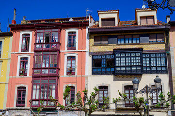 Vacation on Costa Verde, Green coast of Asturias, Ribadesella village with sandy beaches, North of Spain