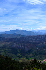 Obraz premium Travelling by car to mountain view points in Asturias, North of Spain, Picos de Europa mountain range