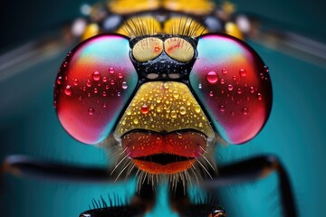 Macro shots of colorful dragonfly insects - obrazy, fototapety, plakaty