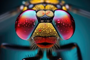 Foto op Plexiglas Macro shots of colorful dragonfly insects © PinkiePie