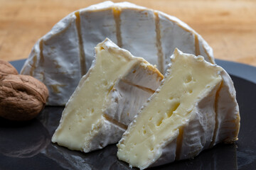 French soft Camembert cheese, original Camembert de Normandie