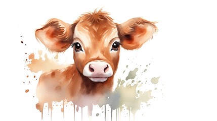illustration of a small cow on a white background
