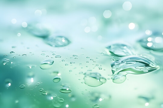 Luftblasen unterwasser mit Wellen und Wasserbewegung im Gegenlicht