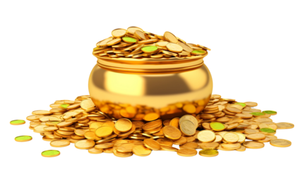 Leprechaun pot of gold and luck, traditional for Irish St. Patrick's day