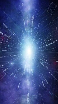Artificial intelligence science word cloud vertical animation.