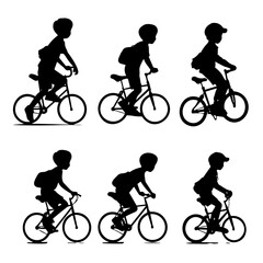 Fototapeta premium silhouette of a child with a bicycle