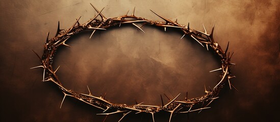 Thorny crown on marble background representing Christian suffering - obrazy, fototapety, plakaty
