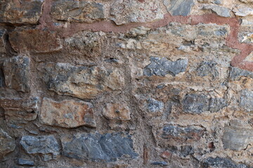 Background old wall made of stone with copy space for text or image.