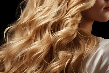 Fotobehang close up of woman's shiny luxury beautiful healthy hair © Наталья Добровольска