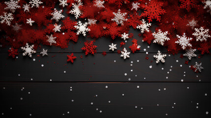 christmas background with red and white snowflakes.