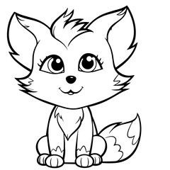Line Art Baby Fox
