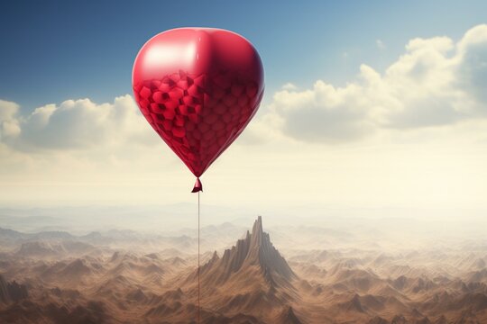 a red balloon on sharp spikes, representing high risk. Generative AI