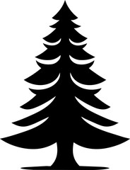 Christmas Tree Silhouette, Christmas Tree, Tree Background, Isolated Tree Vector Icon Illustration