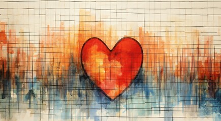 heart beat on ecg background, heart and heartbeat, graffiti heart on wall, graphic designed heart on abstract background, abstract banner