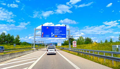 Bundesautobahn 7 bei Füssen  - obrazy, fototapety, plakaty