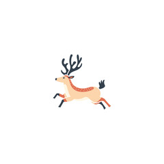 Reindeer . Perfect for adding a touch of Christmas spirit to graphics, cards, websites, and apps. Vector icon illustration template