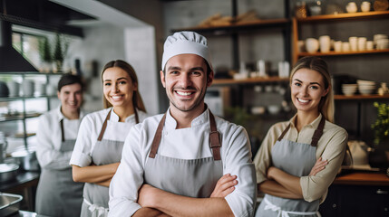 Successful Team of Chefs Celebrating Victory