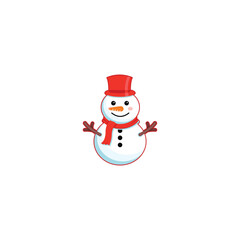 Snowman . Perfect for adding a touch of Christmas spirit to graphics, cards, websites, and apps. Vector icon illustration template