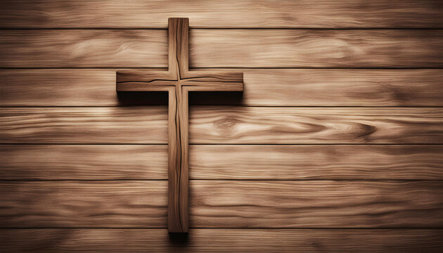 Old Wooden Christian cross background.