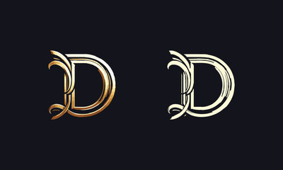 Letter D vector logo icon luxury design