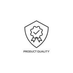 Product quality, business concept. Modern sign, linear pictogram, outline symbol, simple thin line vector design element template