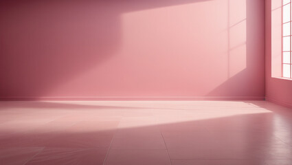 room with pink wall and window