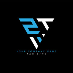 ZTI letter logo creative design with vector graphic, ZTI simple and modern logo in triangle shape. Pro Vector