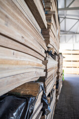 Large warehouses for storage of products. Woodworking industry. 