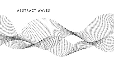 Modern vector background with black wavy lines.