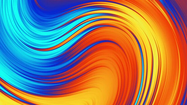 Abstract blue and orange background gradient.Fire versus water concept.blue and orange modern minimal geometric animated background.elegant waves motion.slowly moving wavy shapes.	