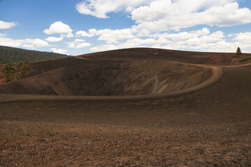 View into Cinder Cone Volcano and Rim Trail, Lassen Volcanic National Park, California
