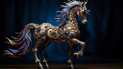 a horse made out of metal and metal parts