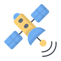 Satellite Communication Flat Icon