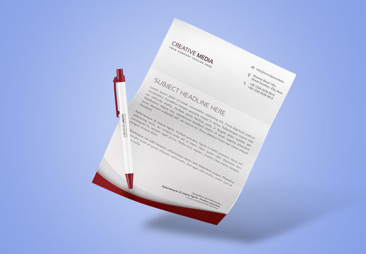 Paper with Pen Mockup