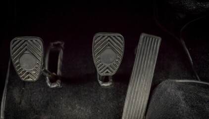 Pedals inside of a car