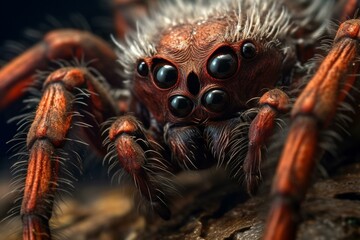 a detailed close-up of a hairy tarantula. Generative AI