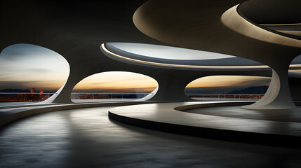 3d render of abstract futuristic architecture 
