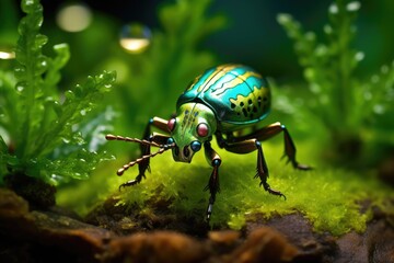 The mysterious world of miniature insects in the grass - obrazy, fototapety, plakaty