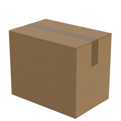 3D rendering illustration of a closed cardboard box