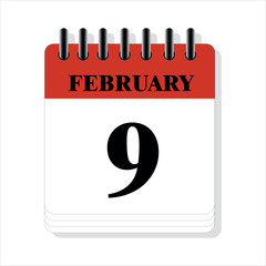 February 9 calendar date design