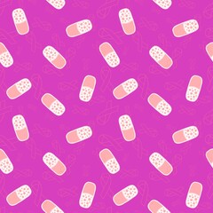 Breast cancer month seamless pink ribbon day mammogram pattern for wrapping paper and media accessories