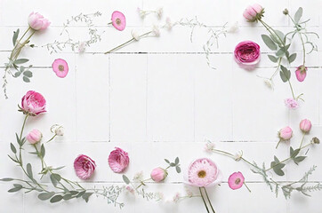 Pink Wooden Background with Flowers, Floral Pink Wood Wallpaper, Pink Blooms on Wooden Surface, Pink Flower Rustic Background