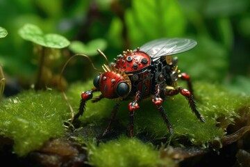 Fototapeta premium The mysterious world of miniature insects in the grass
