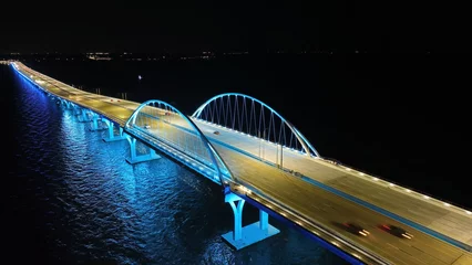 Keuken spatwand met foto Gulf Breeze Bridge Pensacola Florida October 1 Night Shots 2023 © rodulfox