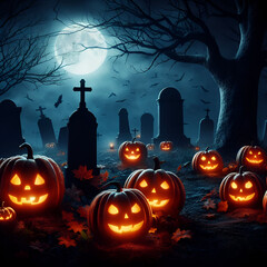 halloween background with pumpkins