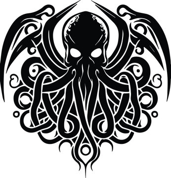 Tribal Cthulu Sea Monster Squid
