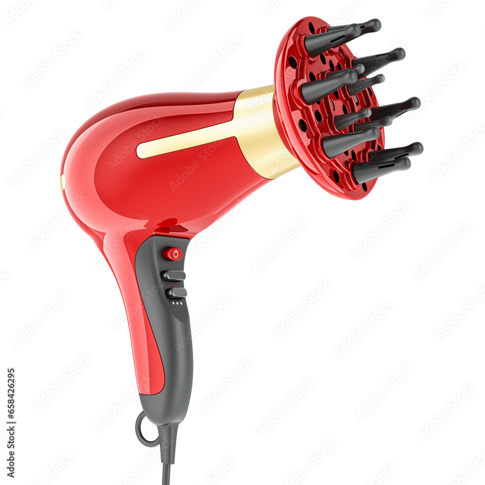 Poster diffuser hair dryer, 3d rendering isolated on transparent background