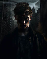 portrait of a person in the dark