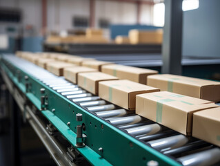 Fototapeta premium Product conveyor belt in operation