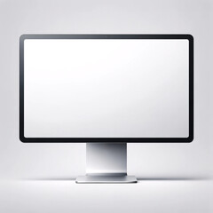 Fototapeta premium Photo of a sleek monitor. front view with a slim bezel and a sturdy stand